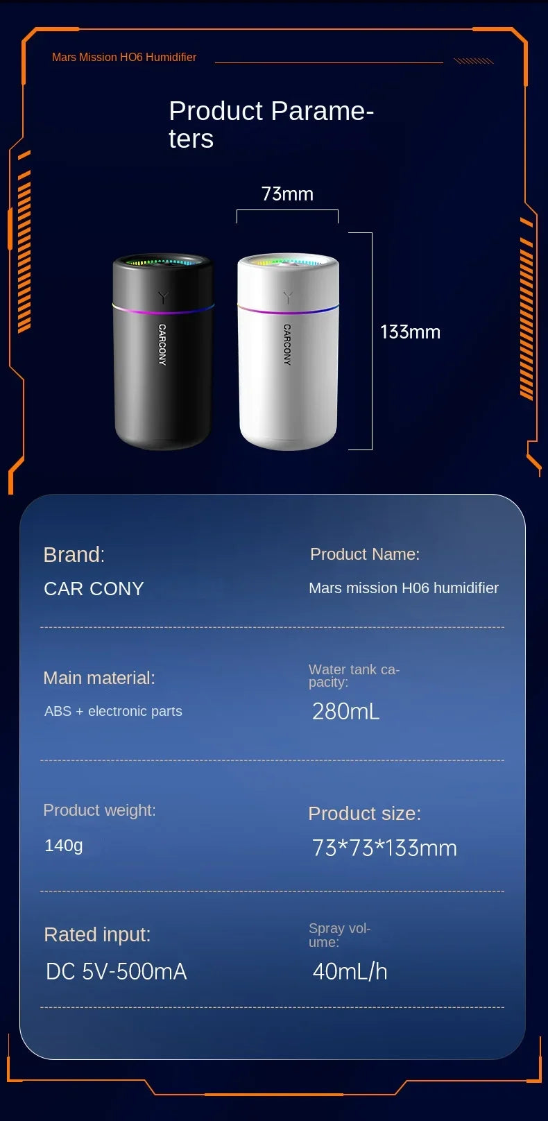 Humidificador de Ar 280ML - Com Luz LED e Aromaterapia Humidificador de Ar 280ML - Com Luz LED e Aromaterapia